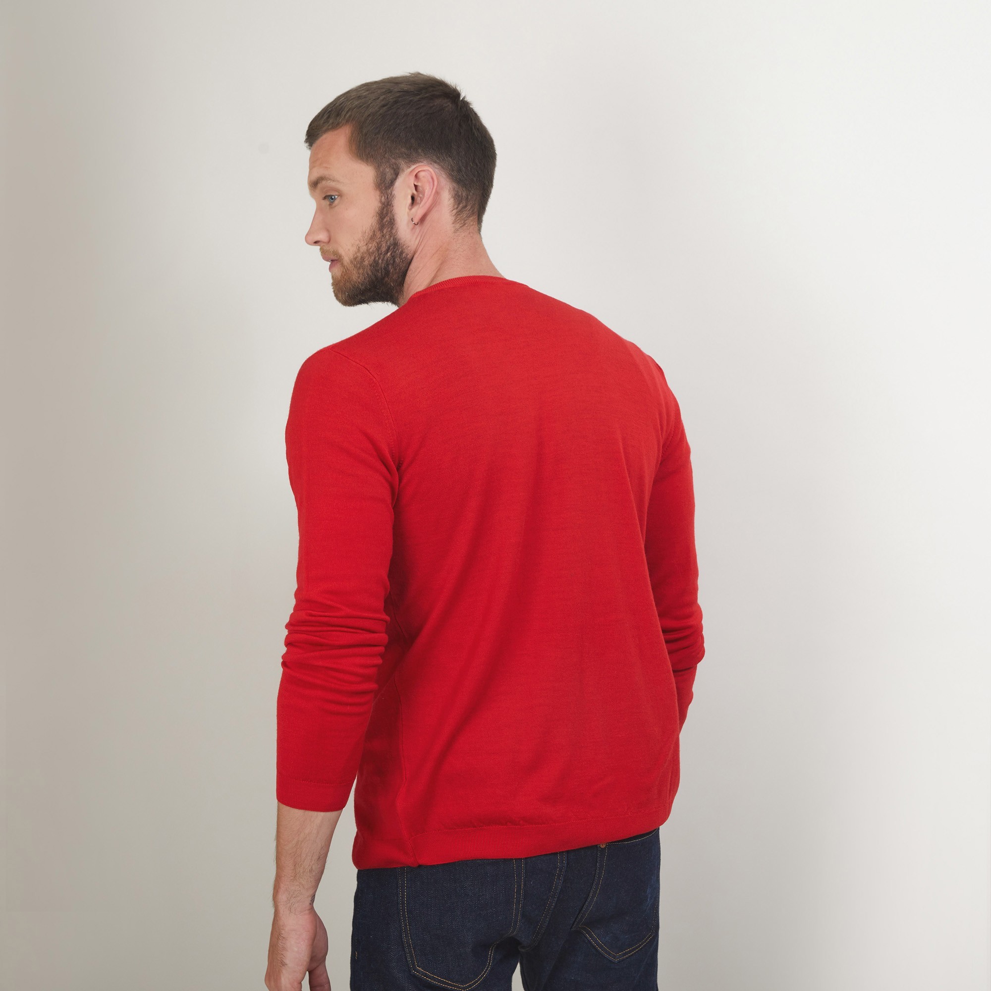 Gilet boutonné en laine - Brad 7080 Dahlia - 52 Rouge
