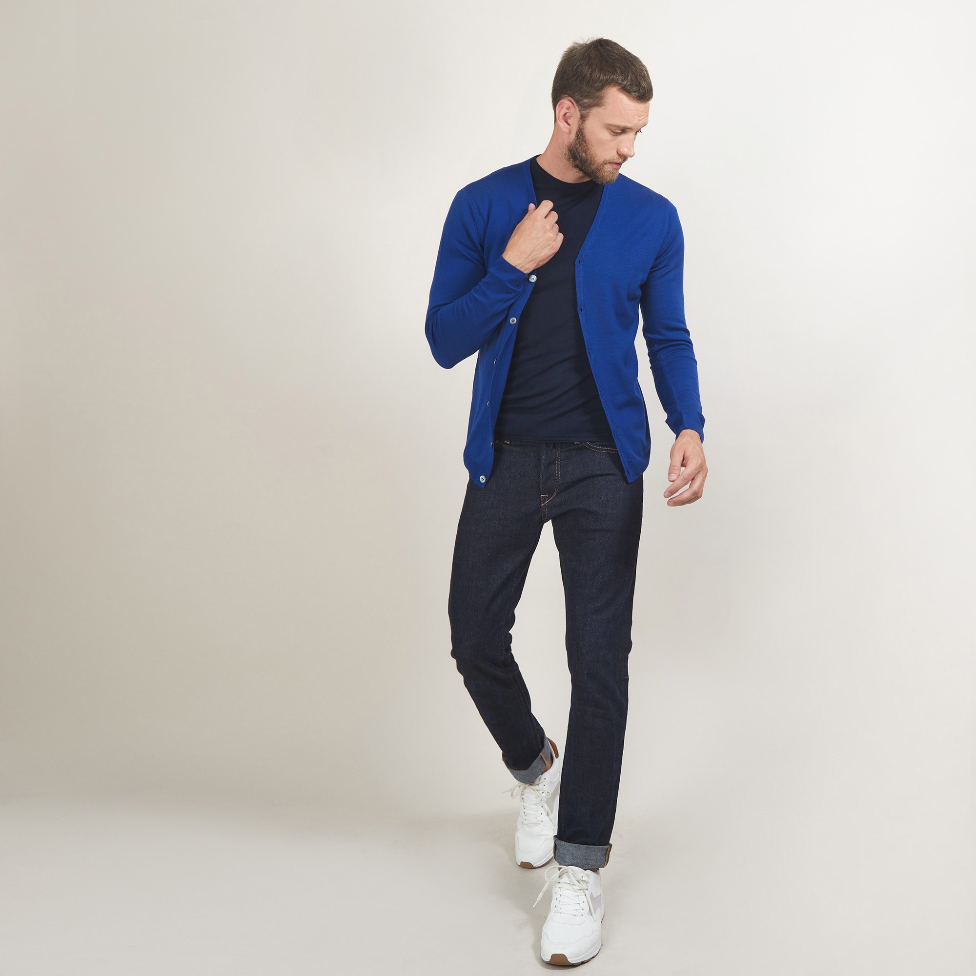 Gilet boutonné en laine - Brad 7042 fregate - 48 Bleu roi