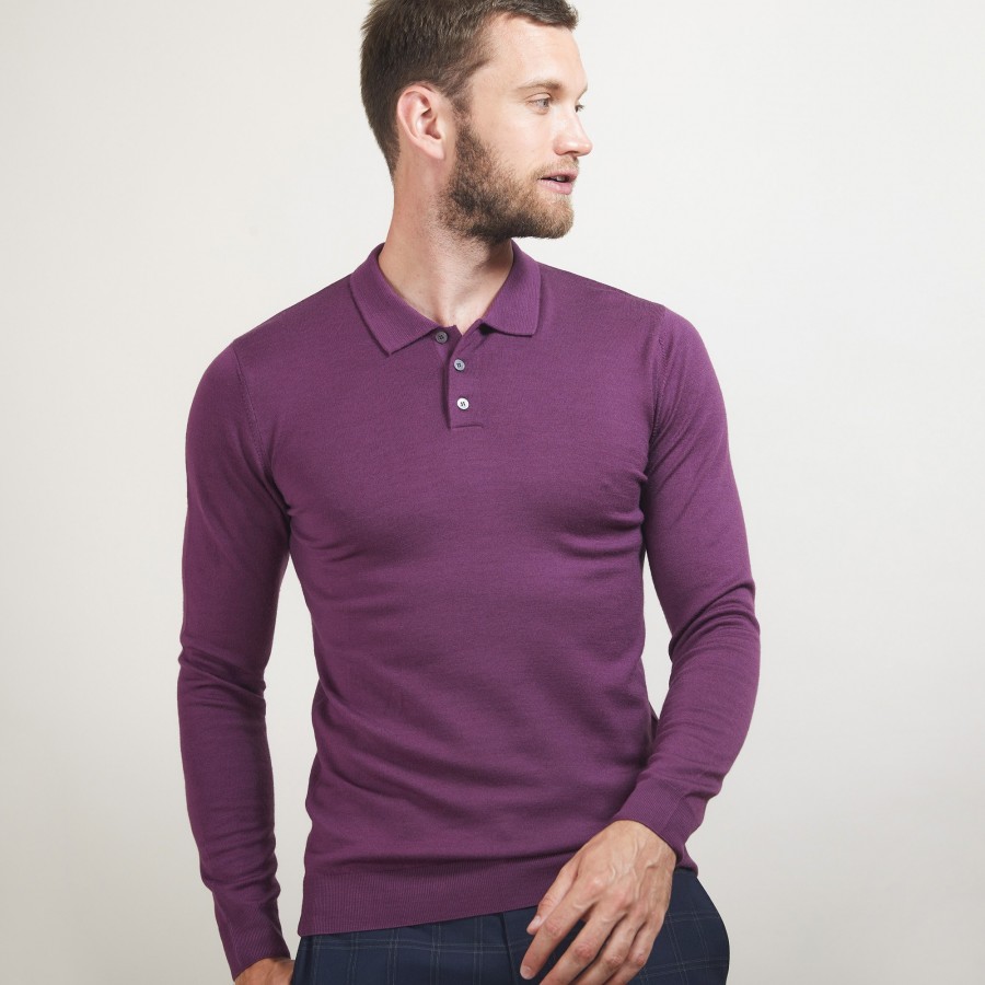 Pull col polo en laine mérinos - Eni