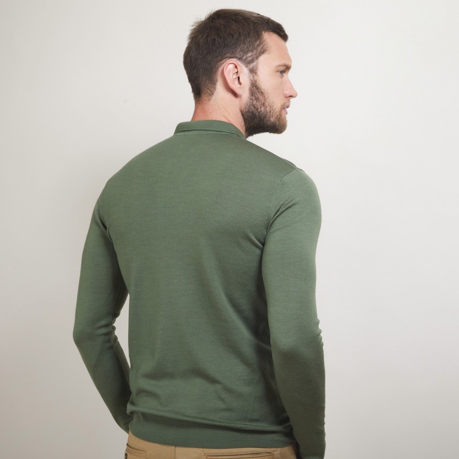 Pull col polo en laine mérinos - Eni