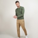 Pull col polo en laine - Beni 7050 bronze - 83 Kaki
