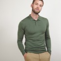 Pull col polo en laine - Beni 7050 bronze - 83 Kaki