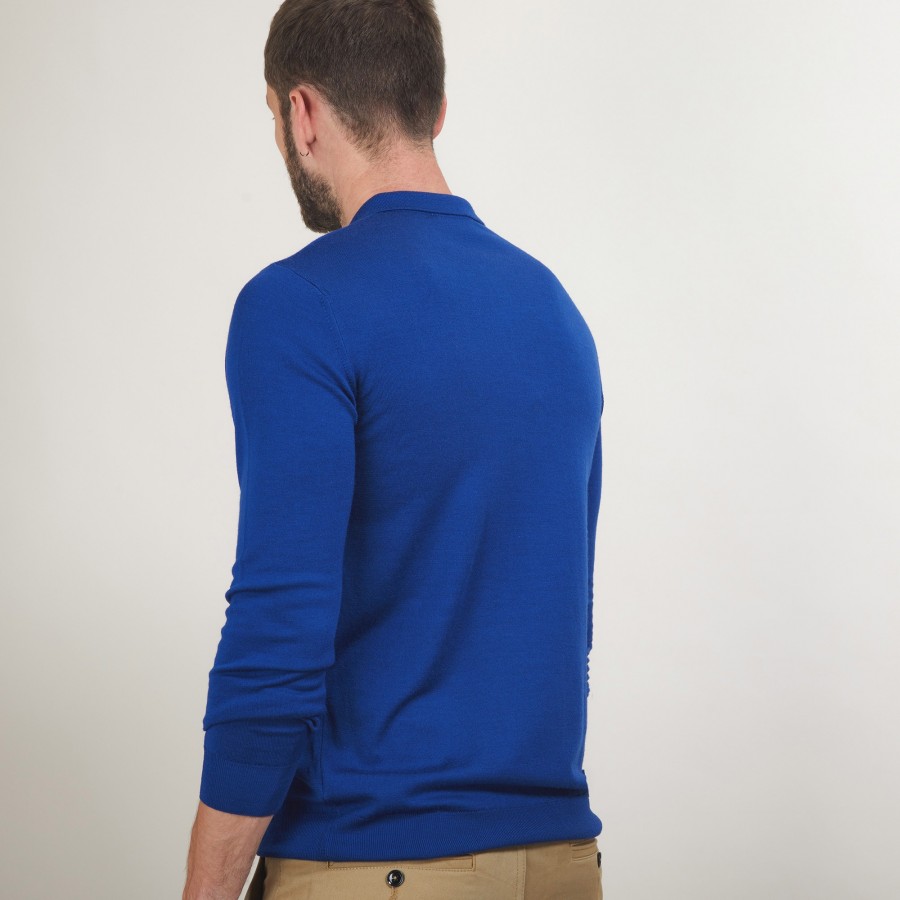 Pull col polo en laine mérinos - Eni