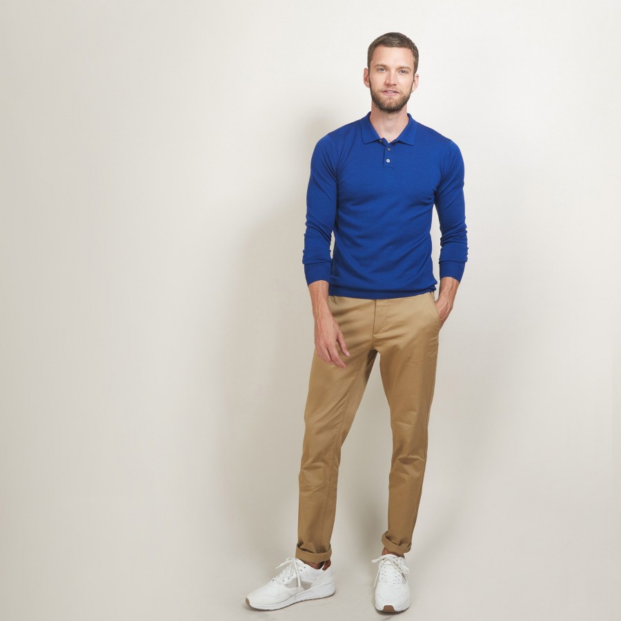 Pull col polo en laine mérinos - Eni