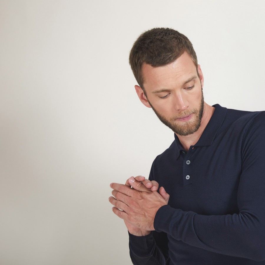 Pull col polo en laine mérinos - Eni