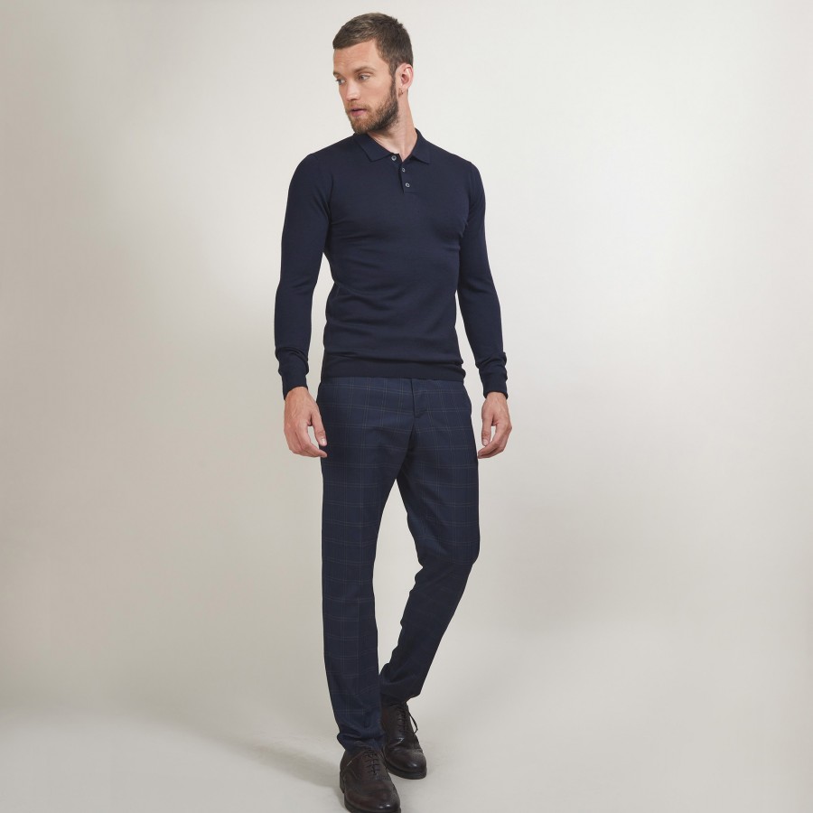 Pull col polo en laine mérinos - Eni