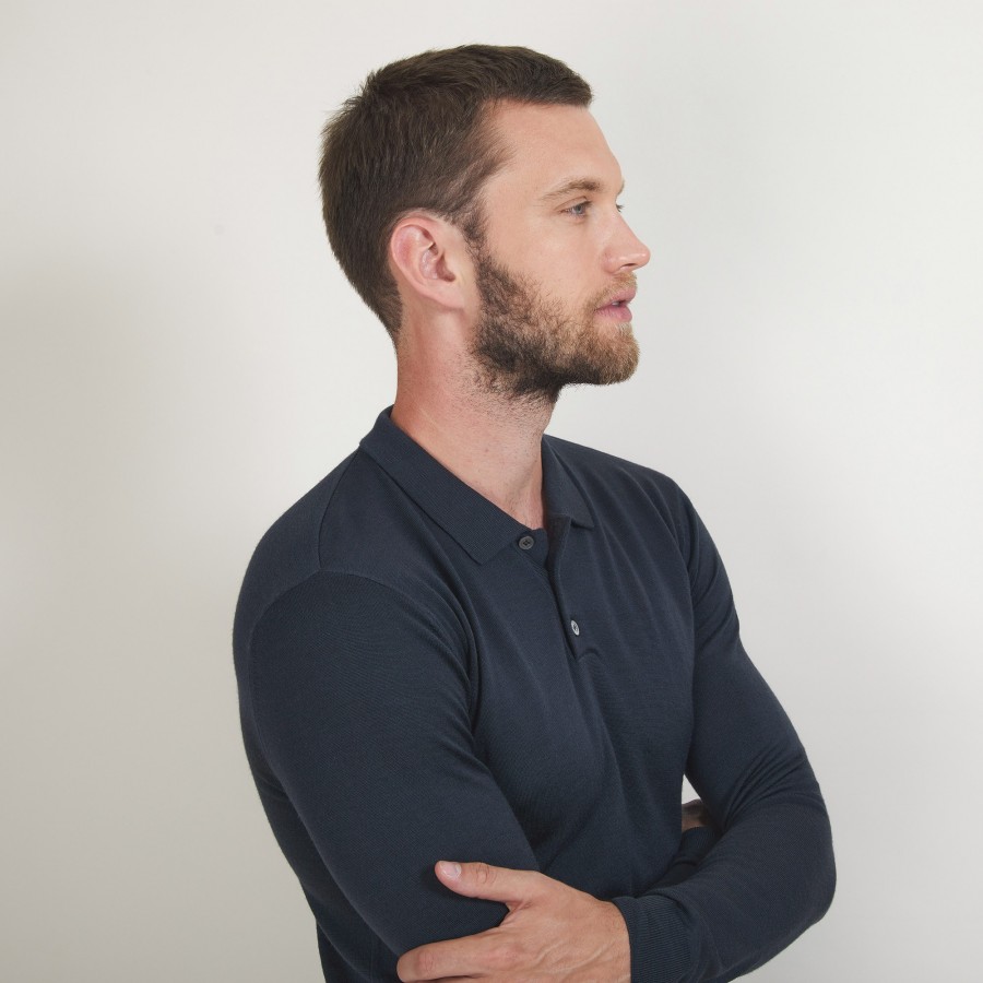 Pull col polo en laine mérinos - Eni