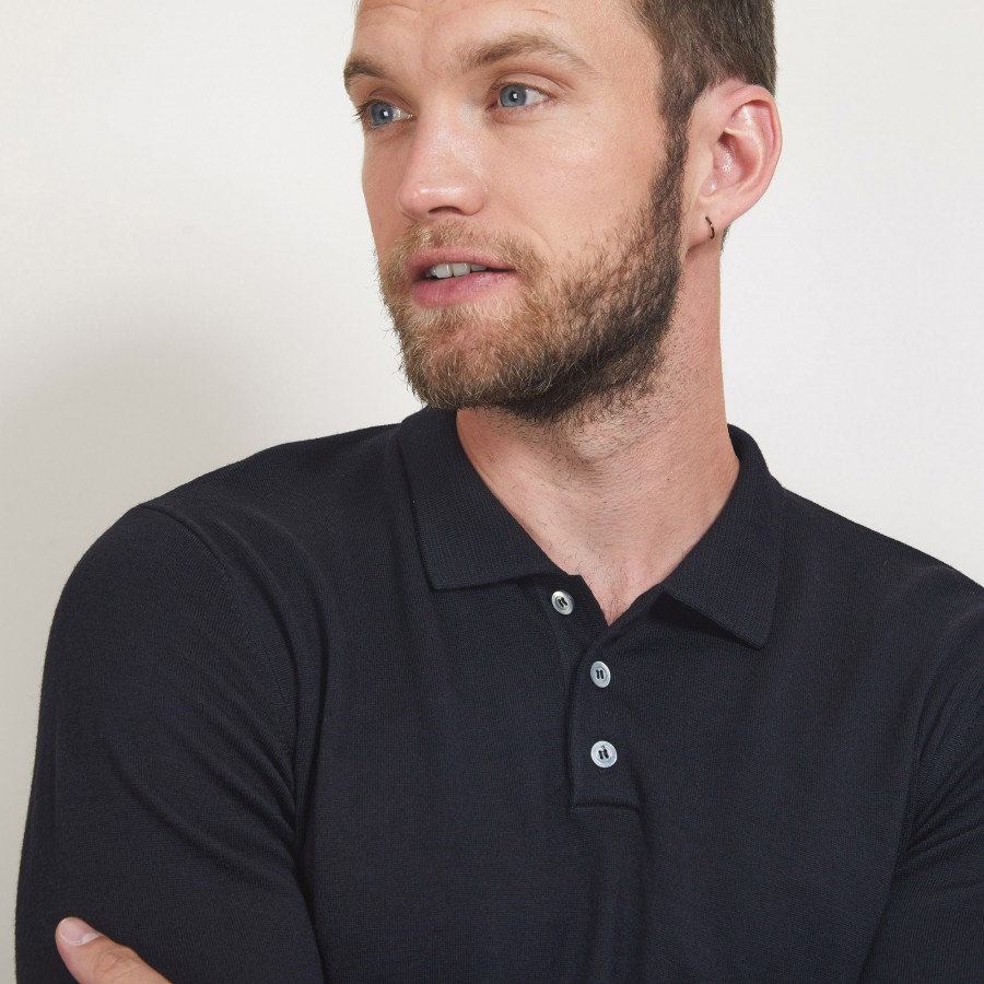 Pull col polo en laine mérinos - Eni