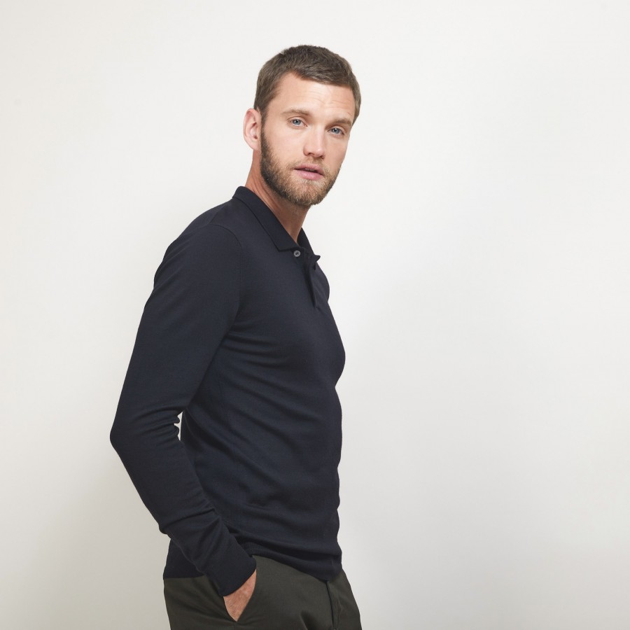 Pull col polo en laine mérinos - Eni