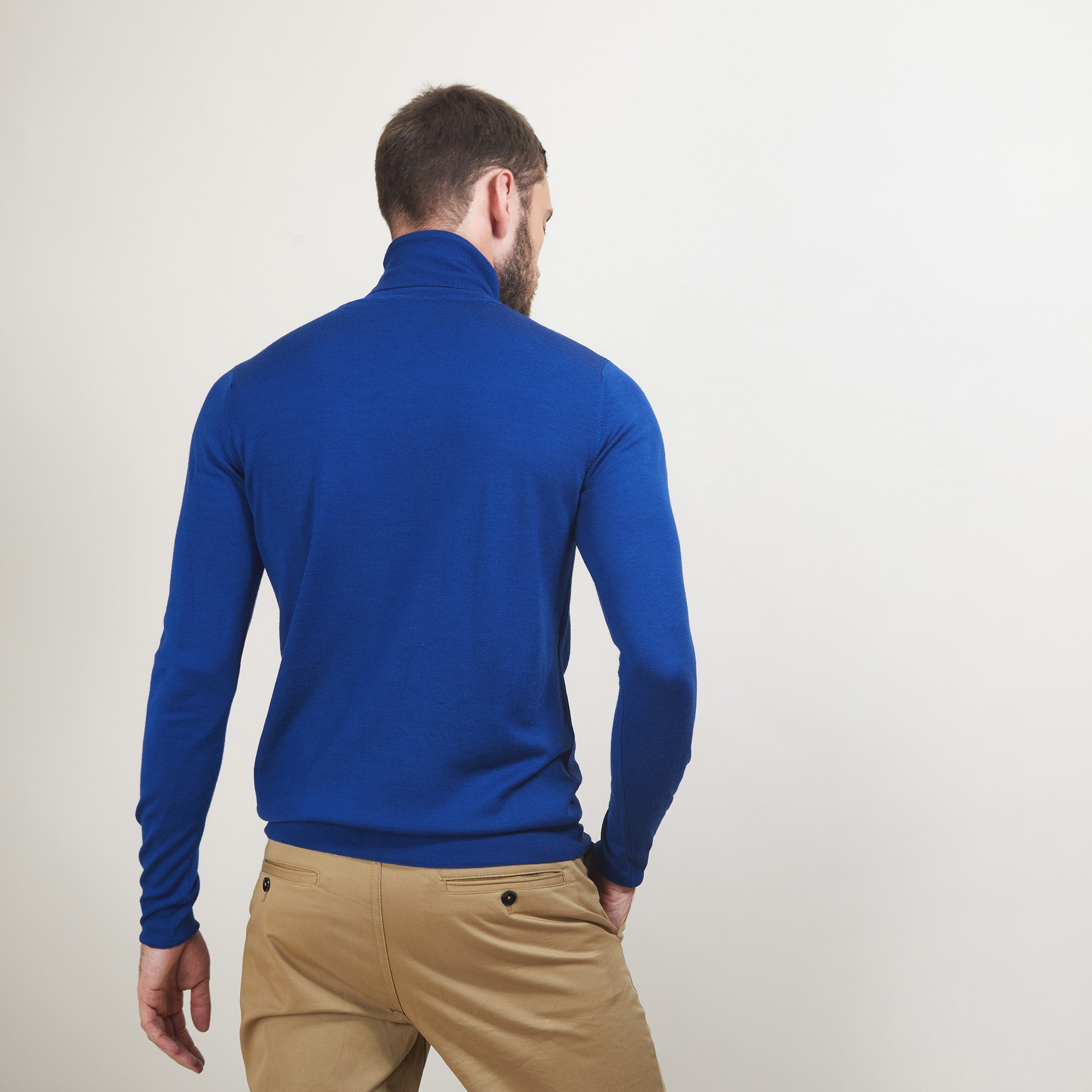 Pull col roulé en laine - Berry 7042 fregate - 48 Bleu roi
