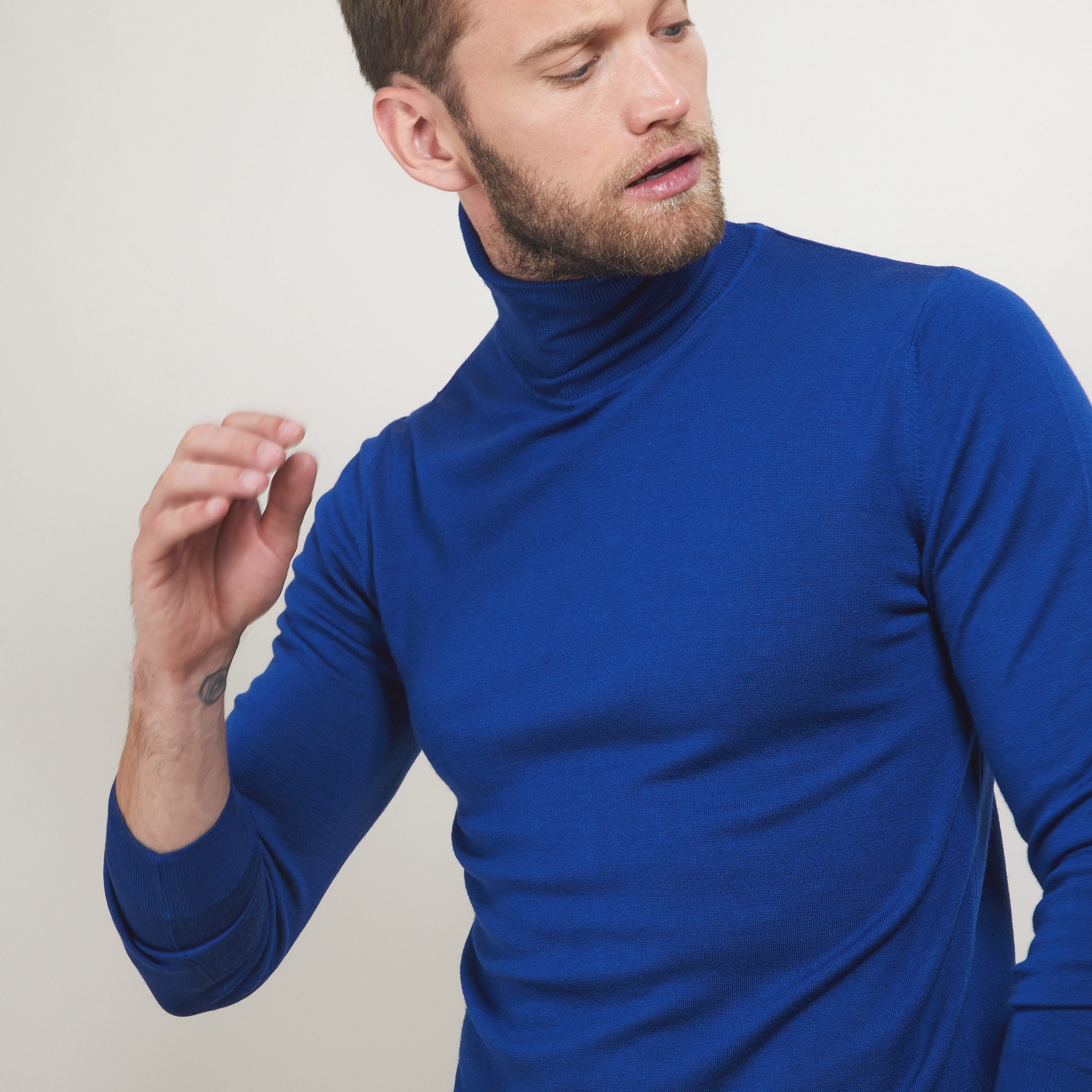 Pull col roulé en laine - Berry 7042 fregate - 48 Bleu roi