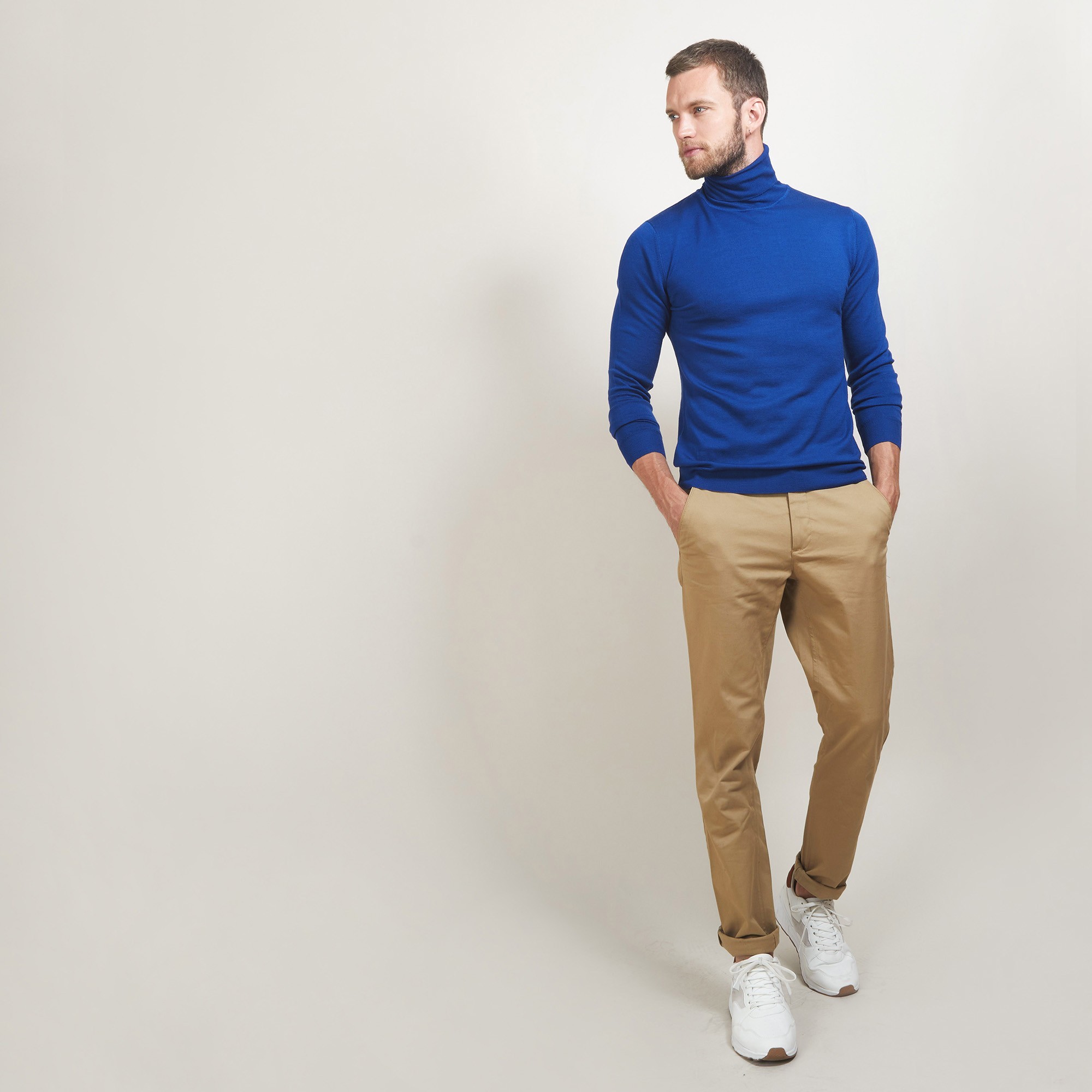 Pull col roulé en laine - Berry 7042 fregate - 48 Bleu roi