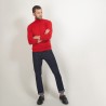 Pull col roulé en laine - Berry 7080 dahlia - 52 Rouge