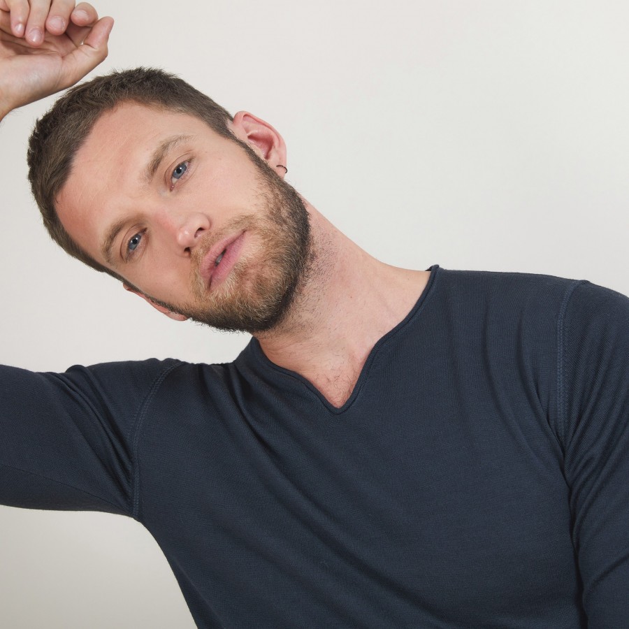 Wool sweater with Tunisian collar - Bono