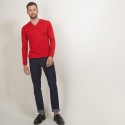 Pull col V en laine - Badyss 7080 dahlia - 52 Rouge