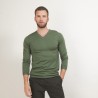 Pull col V en laine - Badyss 7050 bronze - 83 Kaki