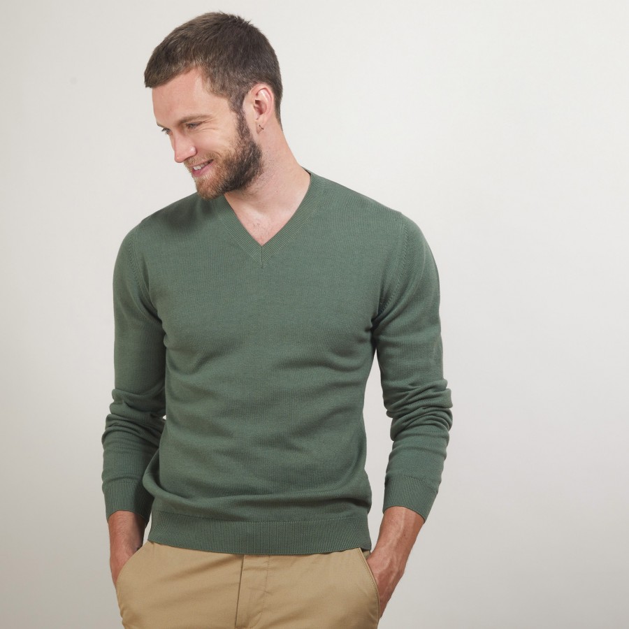 Cotton cashmere V-neck sweater - Brent