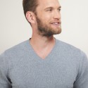 Pull col V en coton cachemire - Brent