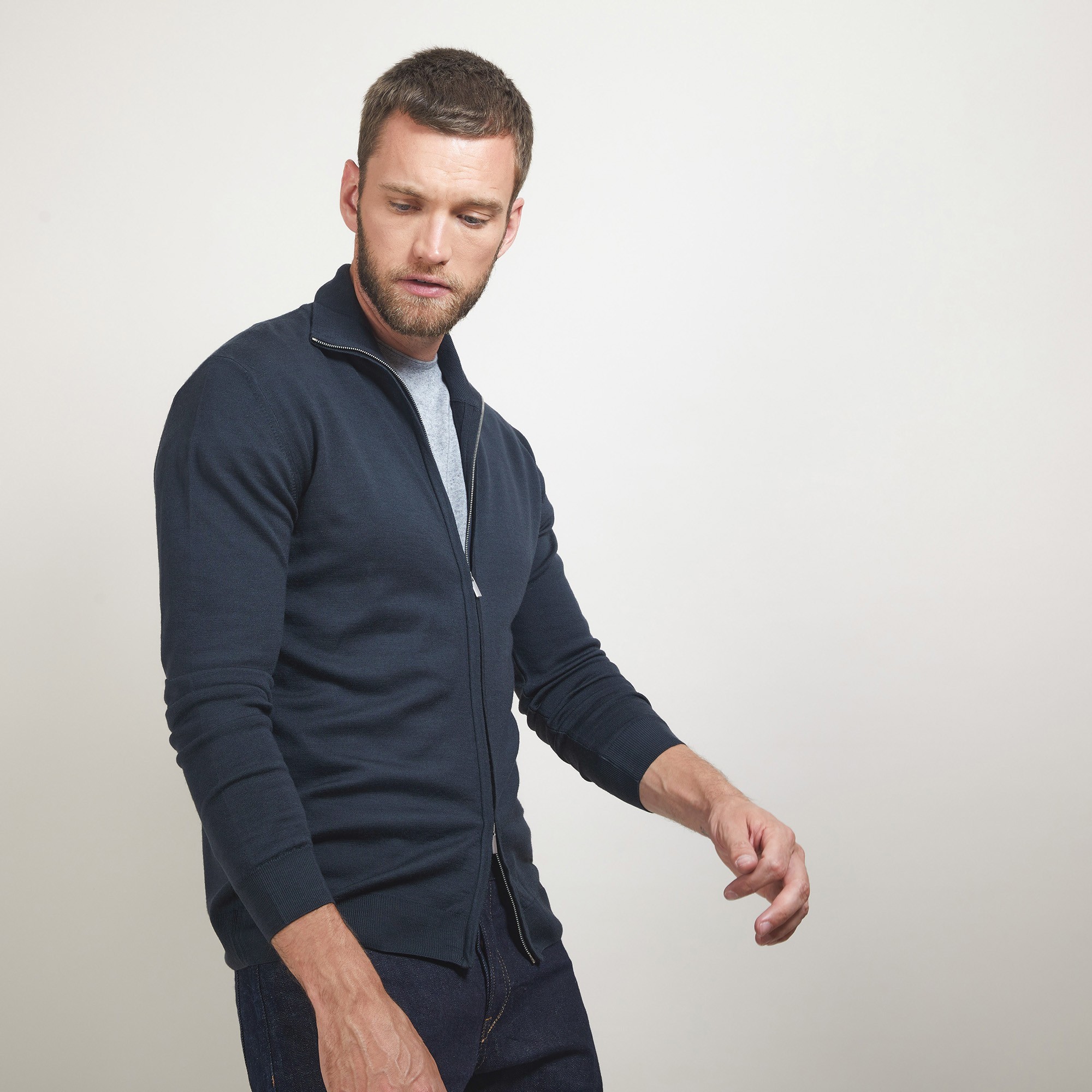 Zipped wool cardigan - Bastian