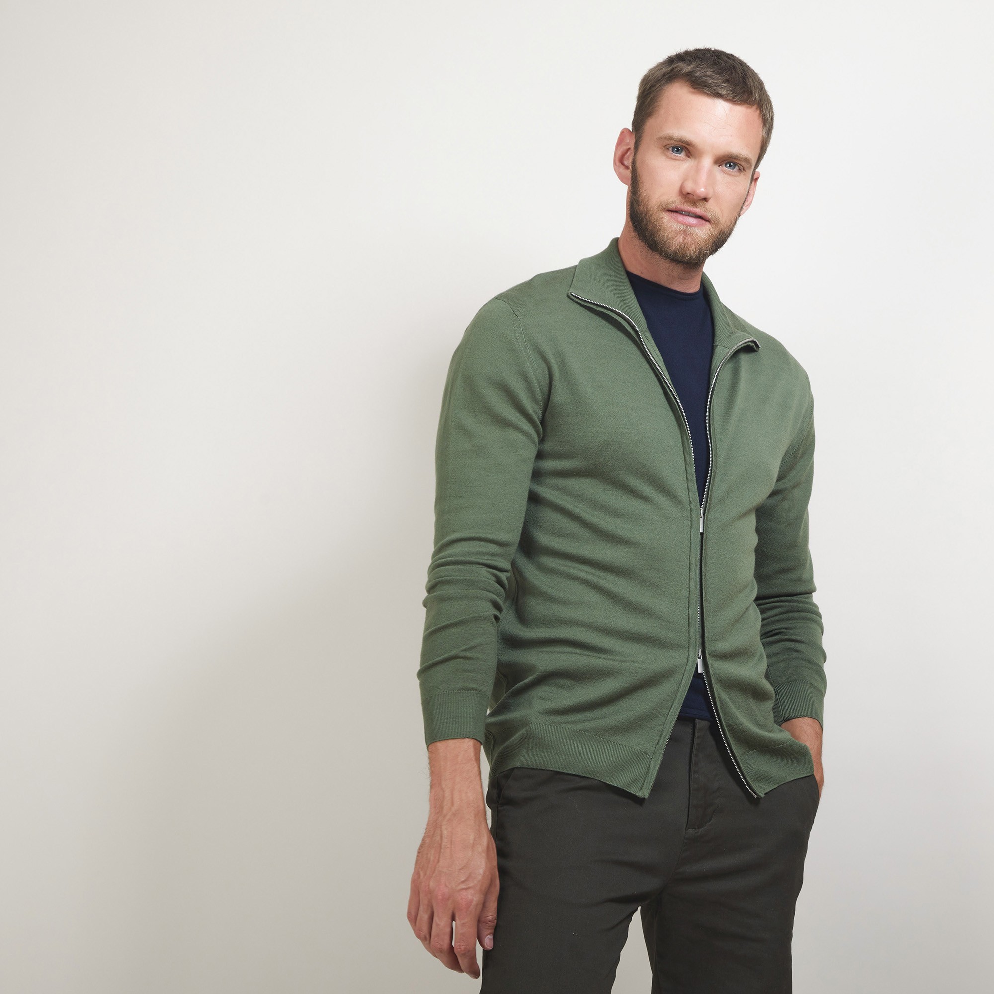 Zipped wool cardigan - Bastian