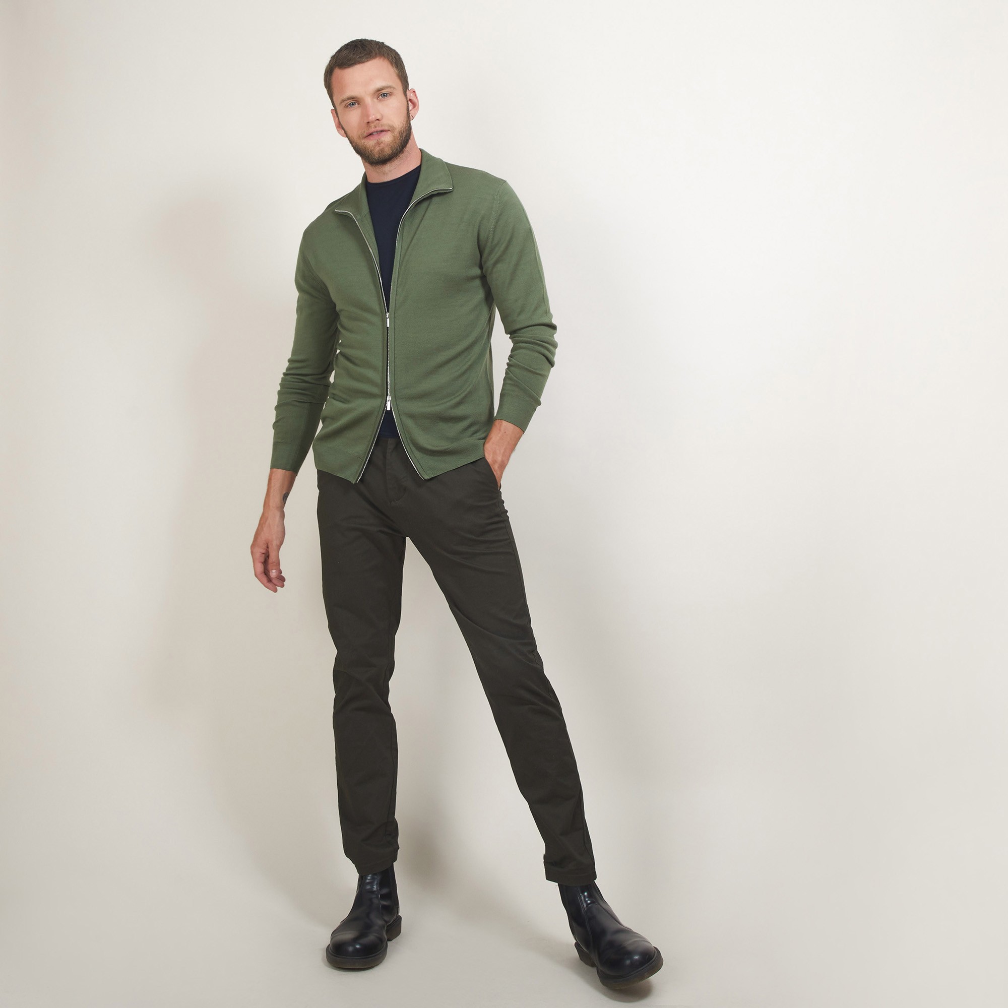 Zipped wool cardigan - Bastian