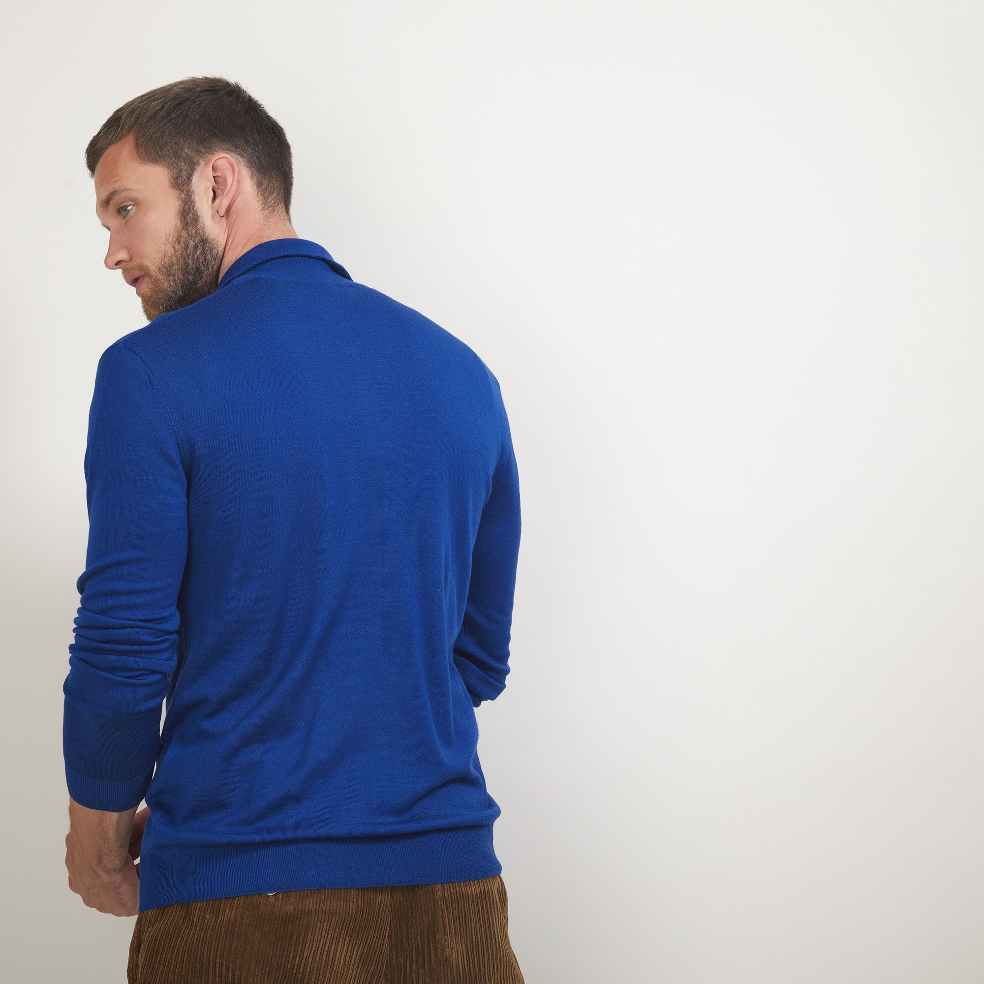 Gilet zippé en laine - Bastian 7042 fregate - 48 Bleu roi