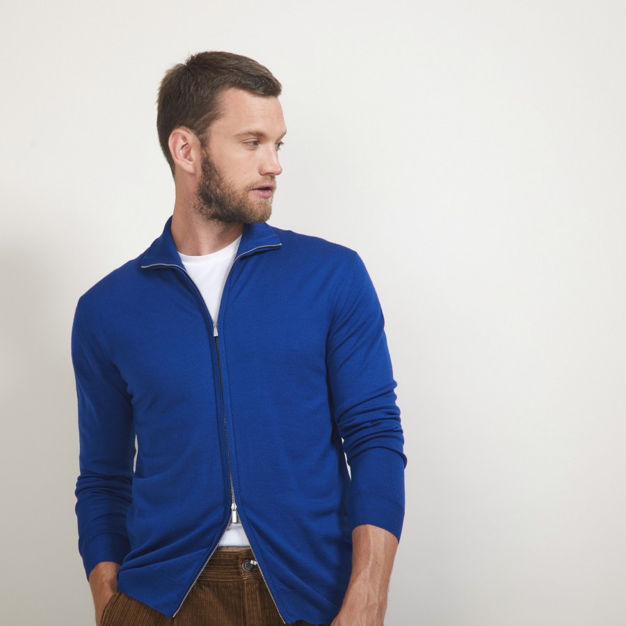 Gilet zippé en laine mérinos - Estian