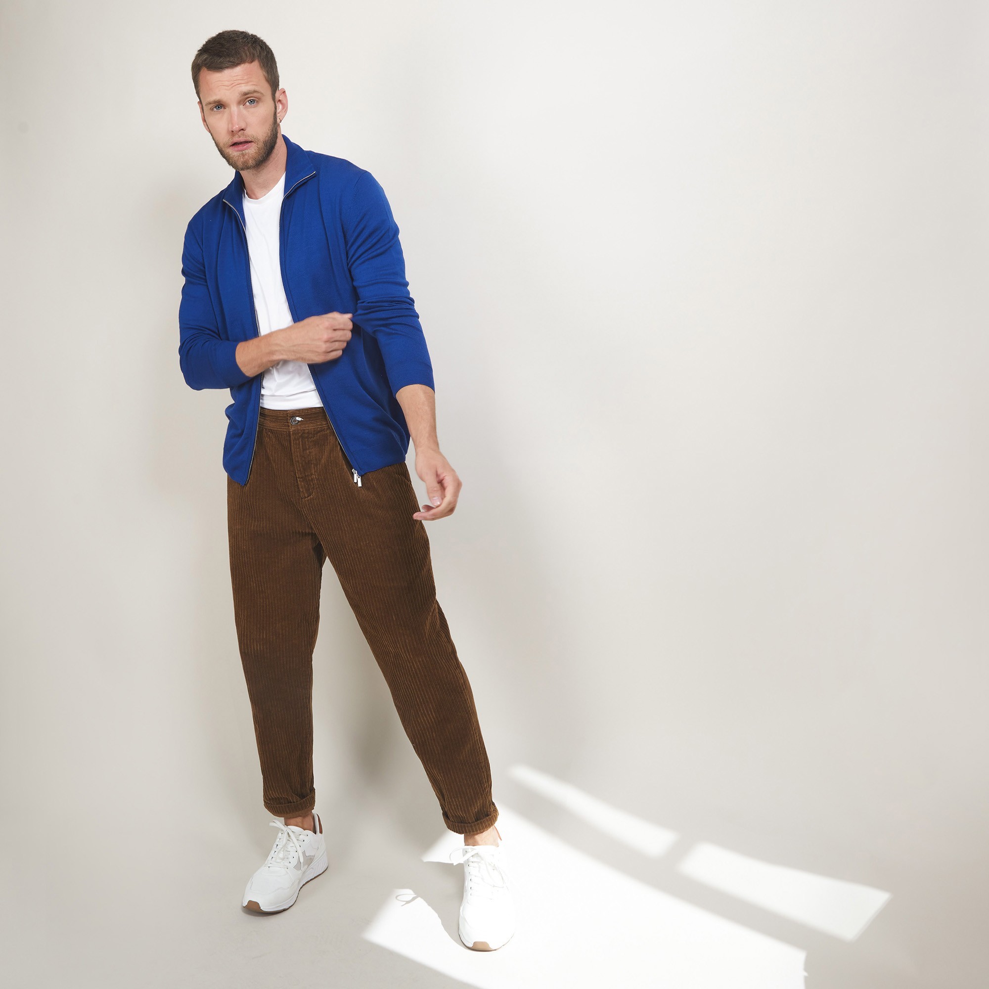 Gilet zippé en laine - Bastian 7042 fregate - 48 Bleu roi