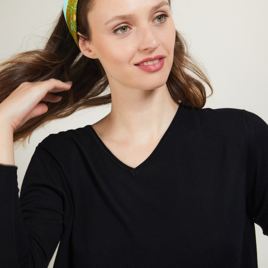 Bamboo Cashmere V-neck sweater - Barbarra