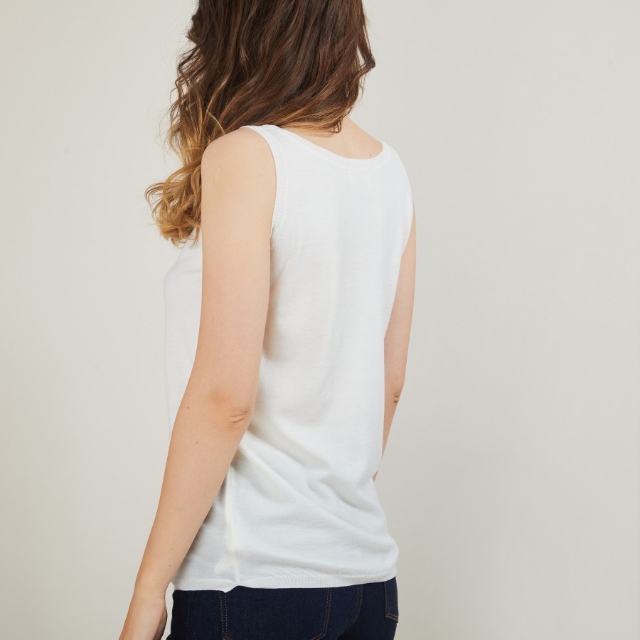 Round-neck wool tank top - Biella