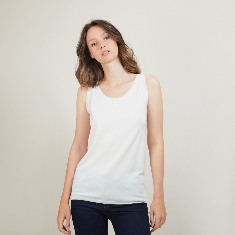 Round-neck wool tank top - Biella