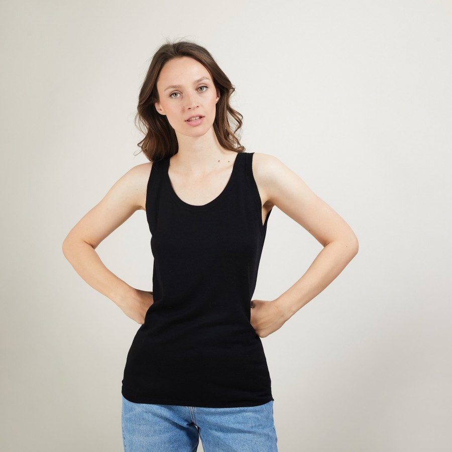 Round-neck wool tank top - Biella