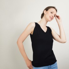 V-neck wool tank top - Blanchette