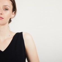 Débardeur col v en laine - Blanchette 7083 pivoine - 26 Rose foncé