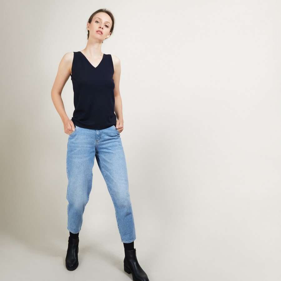 V-neck wool tank top - Blanchette