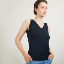 V-neck wool tank top - Blanchette