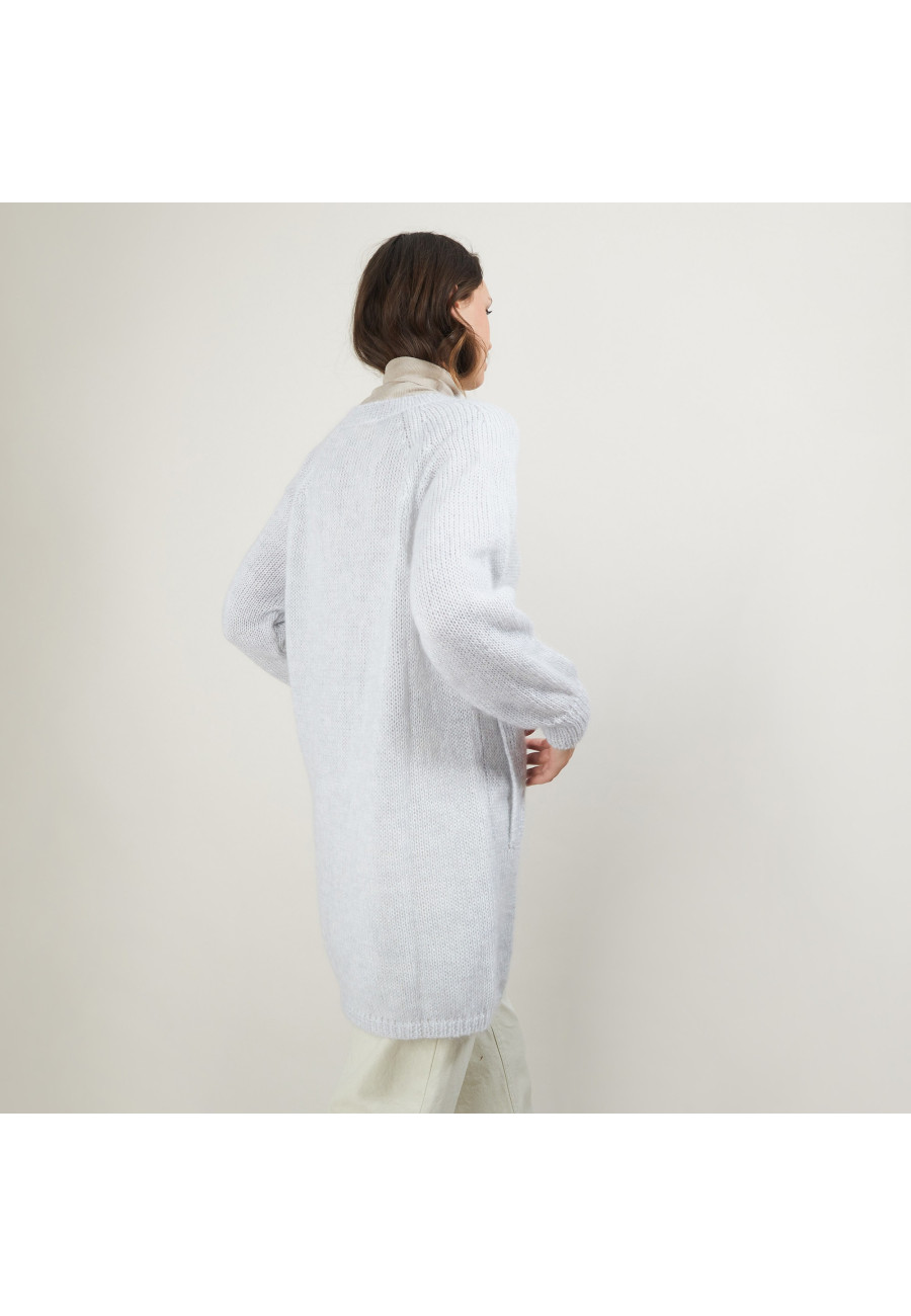 Long gilet à poches en mohair - Gaya