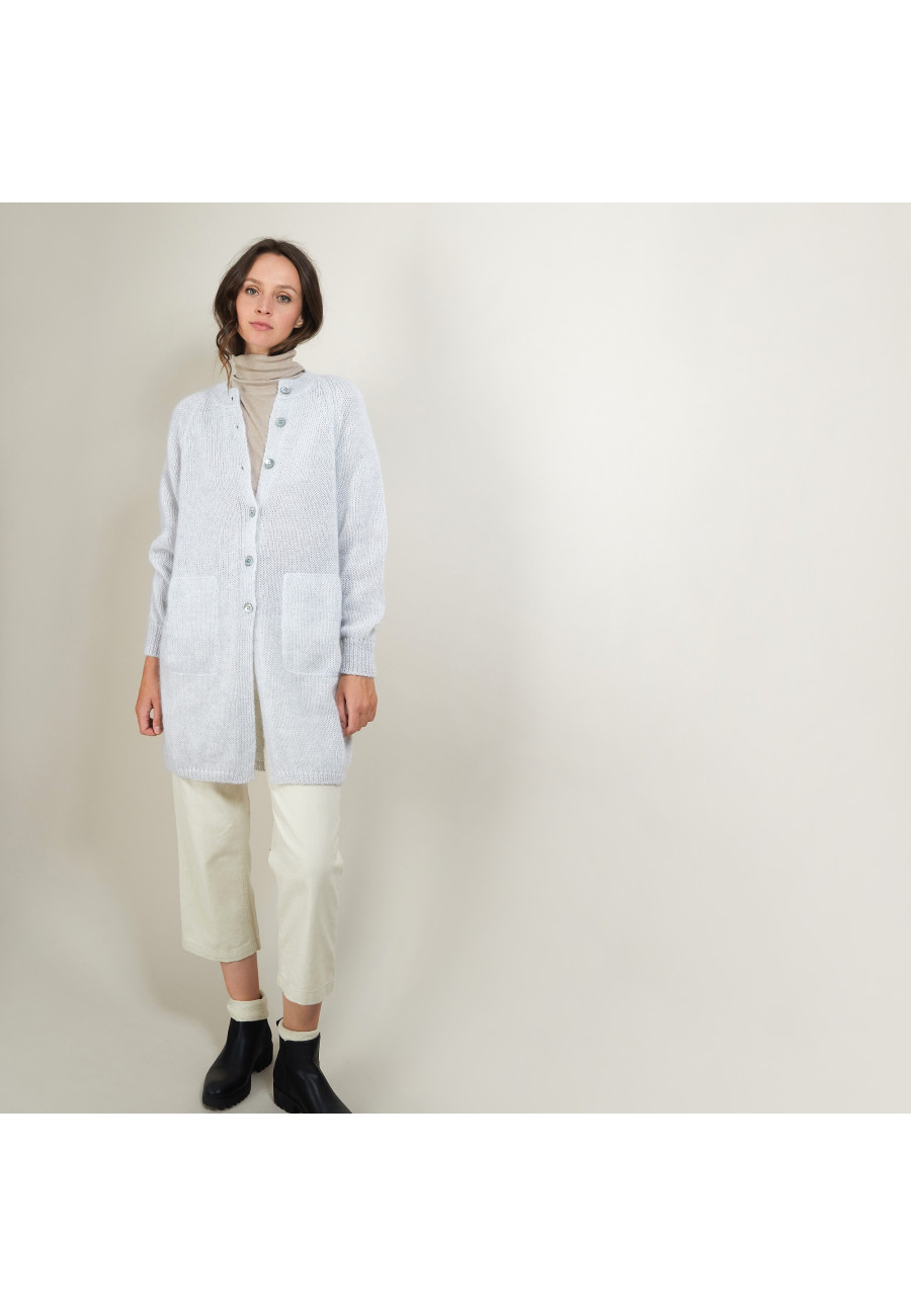 Long mohair cardigan with pockets - Gaya