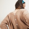 Gilet col v avant arrière en laine nylon - Gebril 7030 desert - 46 Marron clair