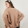 Gilet col v avant arrière en laine nylon - Gebril 7030 desert - 46 Marron clair
