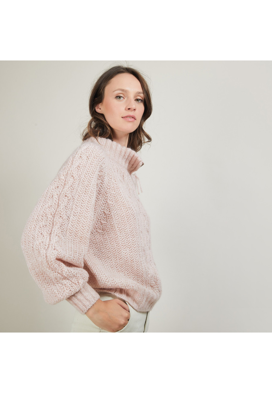 Zipped high-neck mohair sweater - Gilda