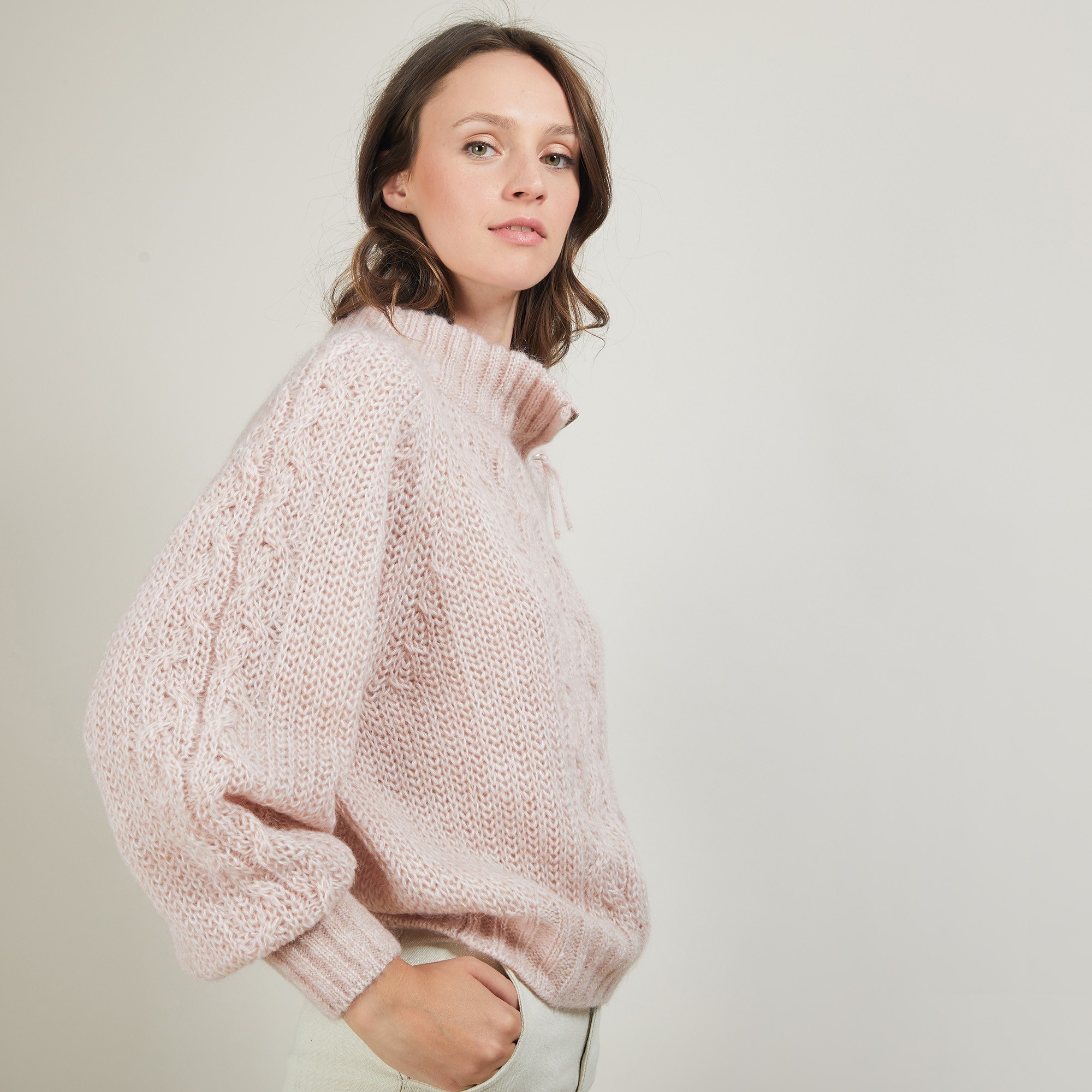 Zipped high-neck mohair sweater - Gilda