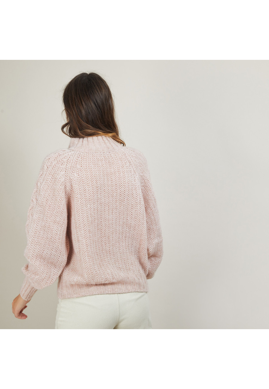 Zipped high-neck mohair sweater - Gilda