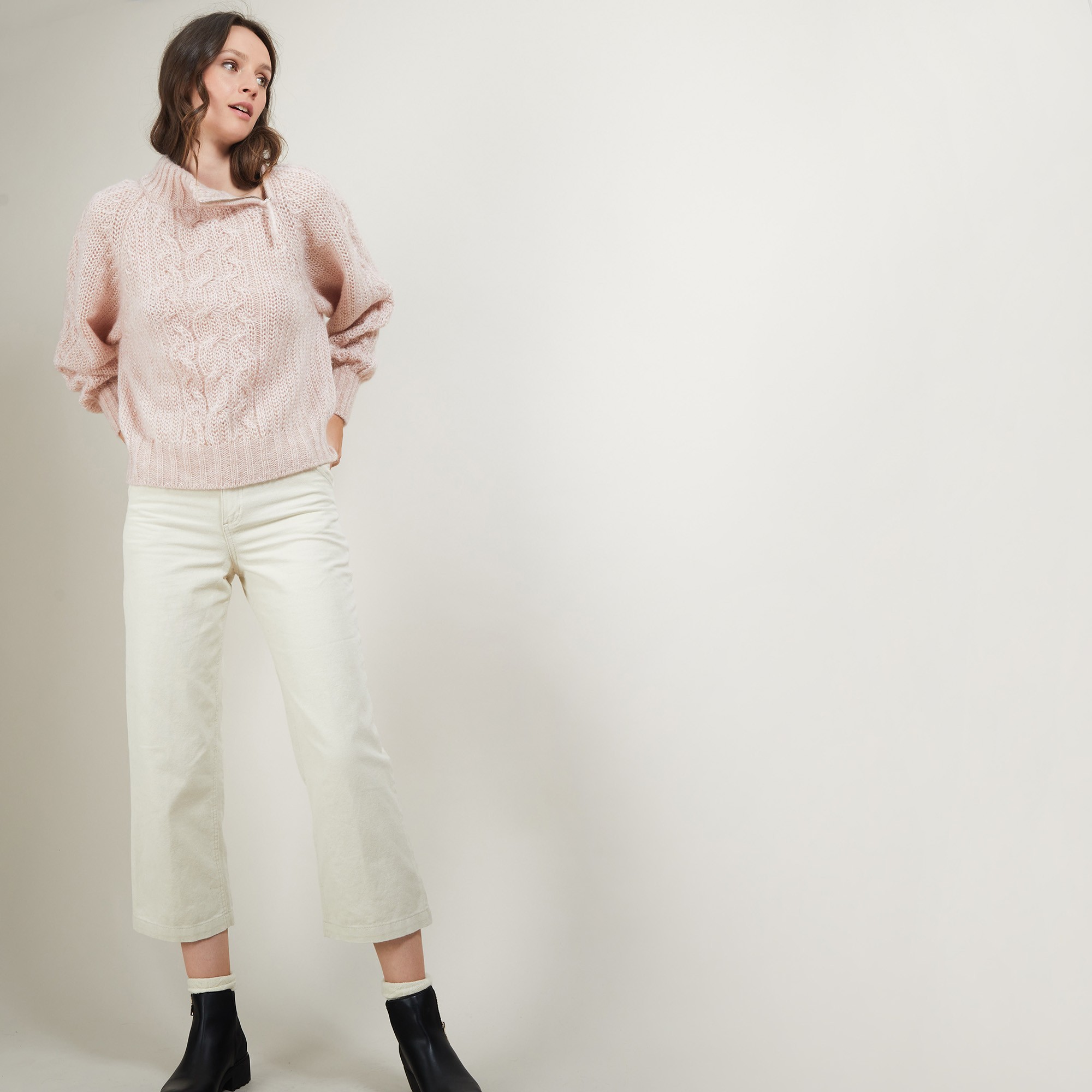 Zipped high-neck mohair sweater - Gilda