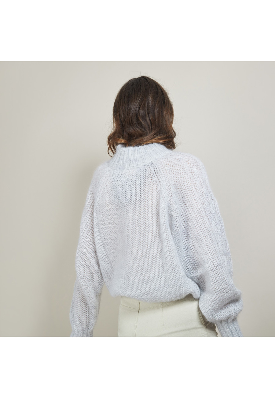 Pull col montant zippé en mohair - Gilda