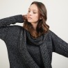 Echarpe en viscose et baby alpaga - Genu 7010 noir - 01 Noir