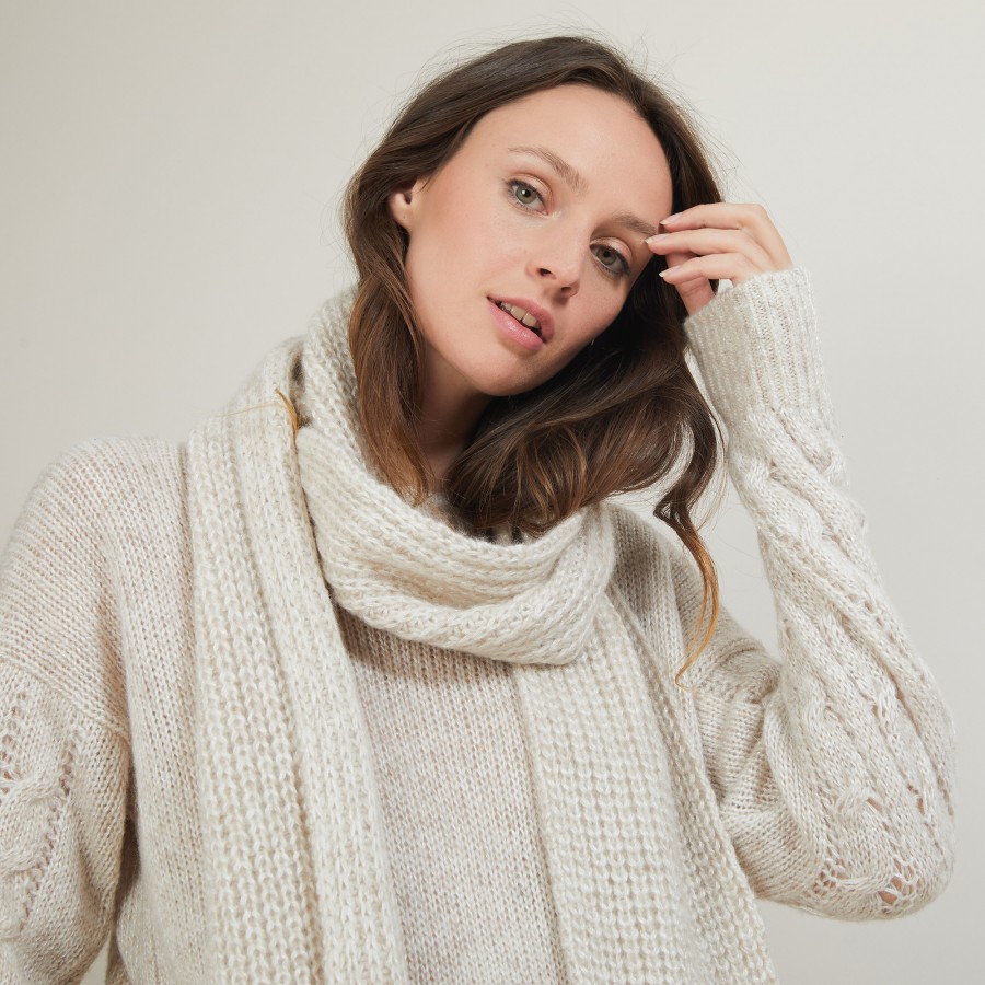 Viscose and baby alpaca scarf - Genu