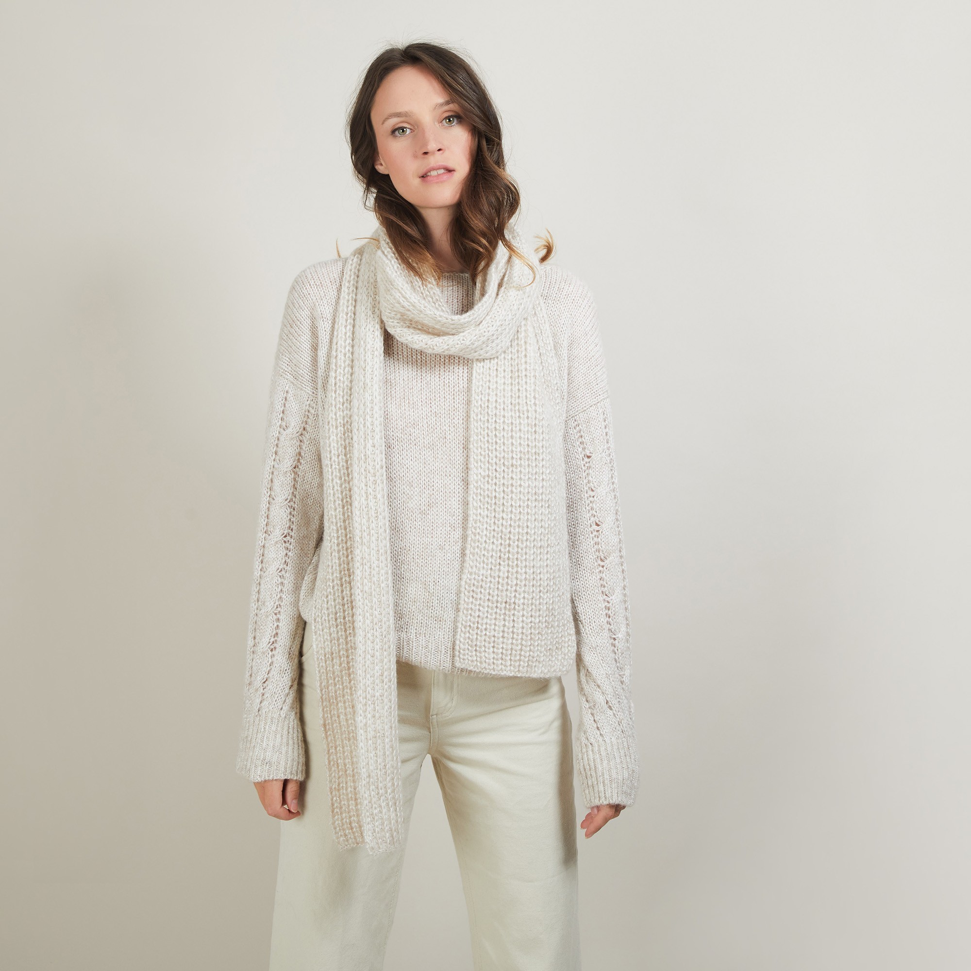 Viscose and baby alpaca scarf - Genu
