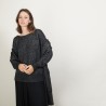 Echarpe avec poches en viscose et baby alpaga - Giva 7010 noir - 01 Noir