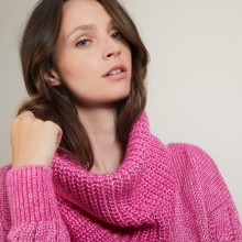 Tour de cou en viscose et baby alpaga - Gulliver 7083 pivoine - 26 Rose foncé